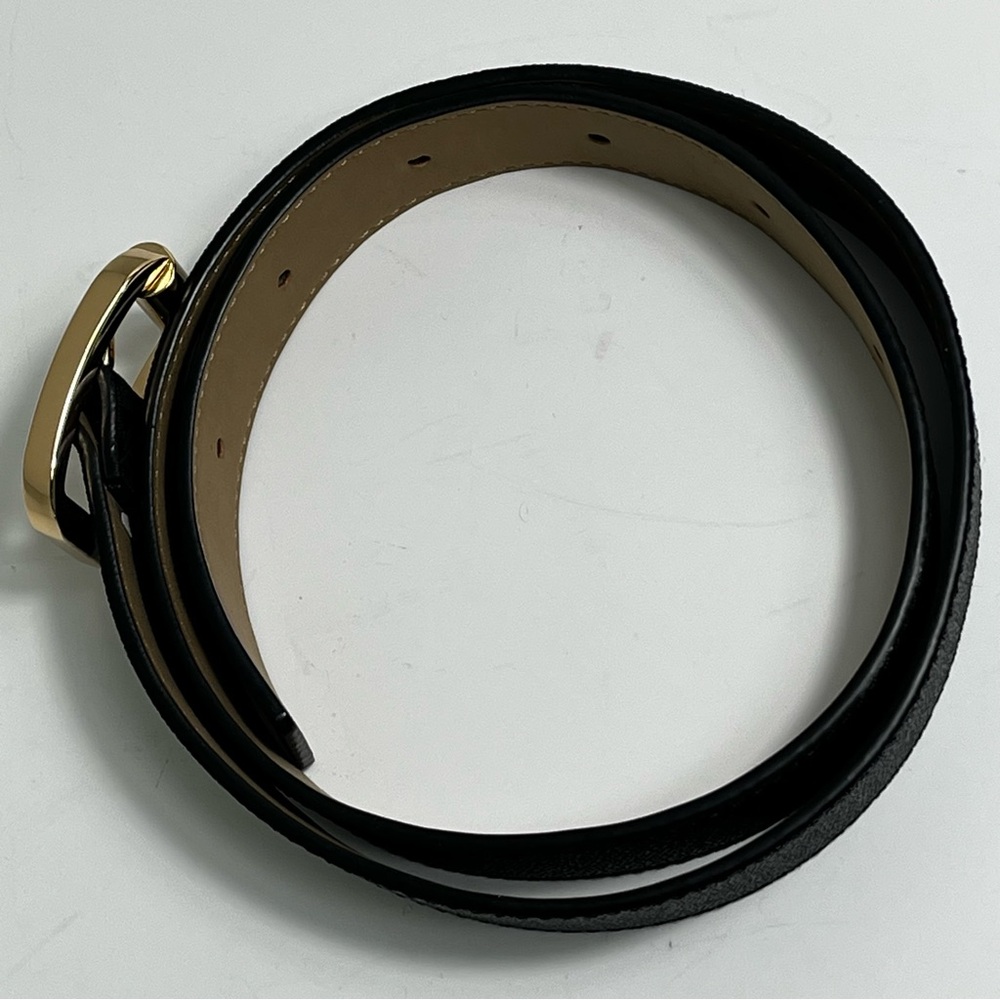 NWOT MICHAEL KORS Subtle Logo Print Faux Leather Belt Women’s S Preppy Classic - Picture 4 of 10